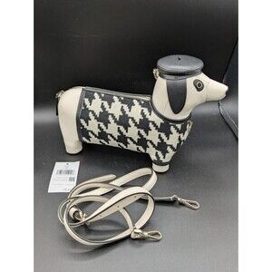 Kate Spade Dachshund Claude Houndstooth Crossbody Bag NWT